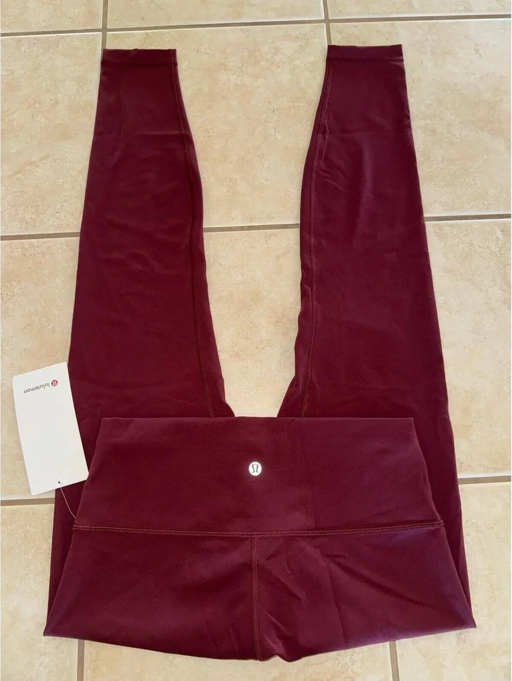Lululemon Wunder Train High Rise 28” Red Merlot Size 10 NWT